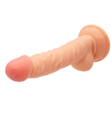 Gode ventouse réaliste avec testicules coloris chair - YOJ-128